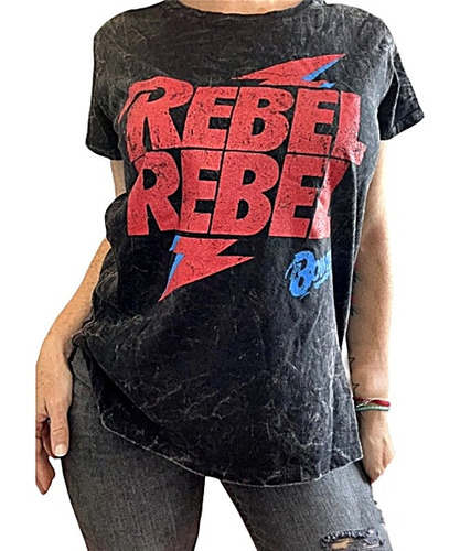 Remeron David Bowie Rebel Rebel  Nevado Clasico Mujer Rock