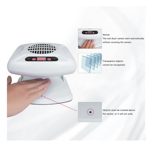 Air Nail Fan Blow Dryer Soplador Esmalte Uñas Blanco