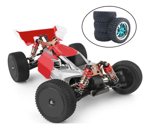 Neumáticos De Goma Para Wltoys 144001 Rueda Azul 75x30mm
