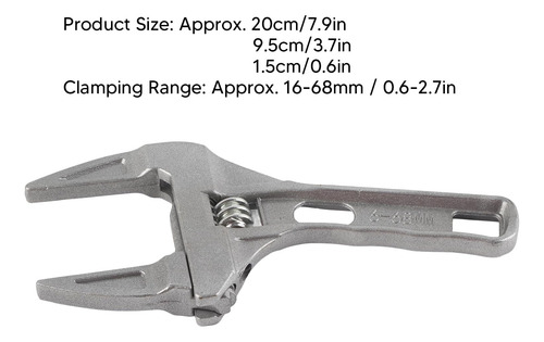 Llave Inglesa Ajustable Aleación De Aluminio Mango Corto