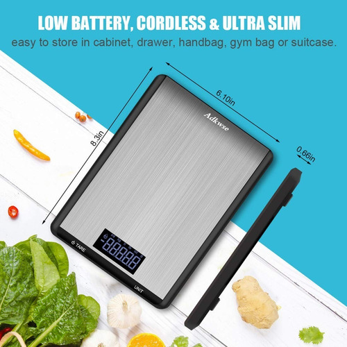 Bascula Peso Digital Precision Cocina 10kilos Acero Inox