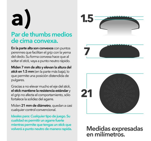 Pack Thumbs Grandes Xbox One Series X S Ps5 Ps4 Gomas Altas