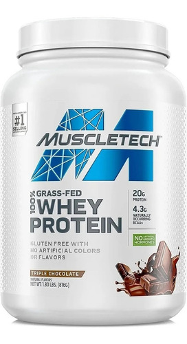 Proteina Muscletech 100% Grass Fed Whey Protein 1.80 Lb Sabor Vainilla Delux
