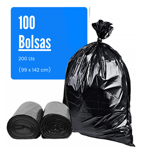 Bolsa Plastica Basura 200 Lts Fuerte Pack 100 Und