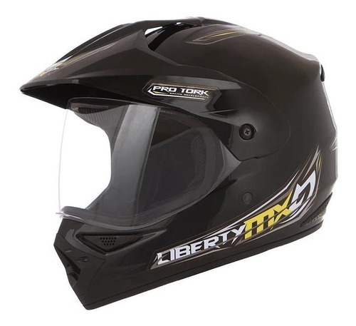 Capacete para moto  trial Pro Tork Liberty  Mx Pro Vision  preto solid tamanho 58 