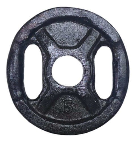 Disco Fundicion Olimpico C/agarre 5kg X Unidad Gimnasio Color Negro