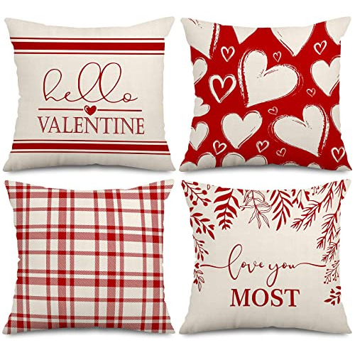 Fundas De Almohada De San Valentín Feliz Día Del Amor...