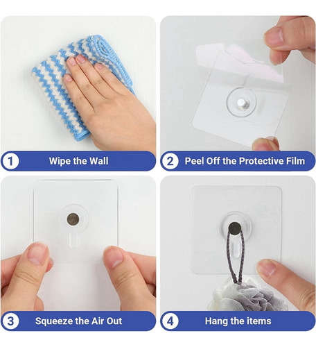 50 Paquetes De Ganchos Adhesivos De Pared For Colgar Cuadro