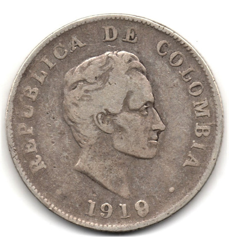 50 Centavos 1919 Bogotá Plata