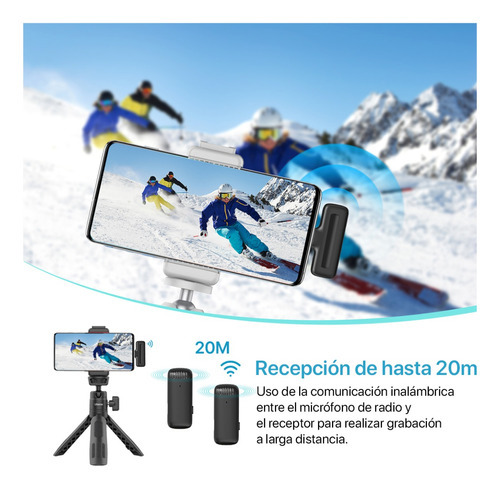 Microfono Profesional Inalámbrico Dual Ulanzi J12 Usb Para Iphone Negro Negro