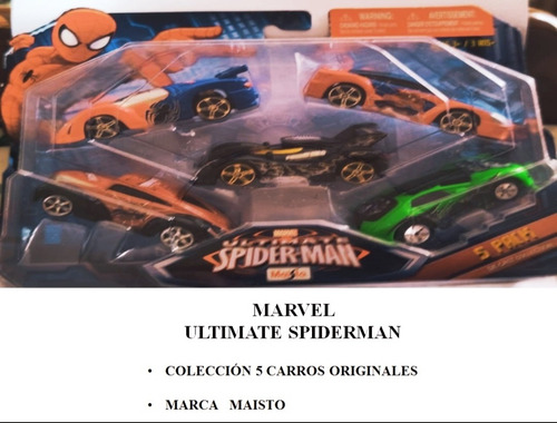 Carros Marvel Ultimate Spiderman, Set De 5, Coleccion