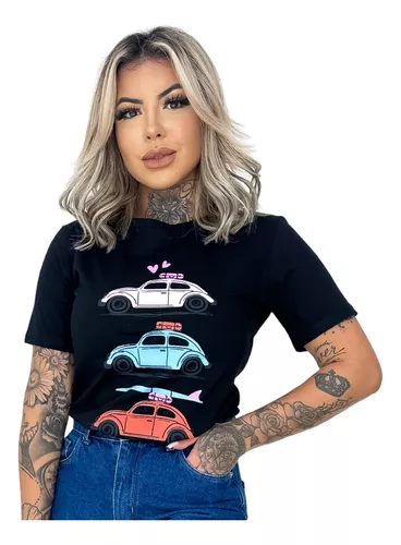 Camiseta Feminina T Shirt 100%algodão Estampa Tendência