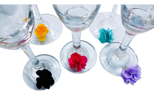 Identificadores De Copas Set 10 Flores Colores Marcadores