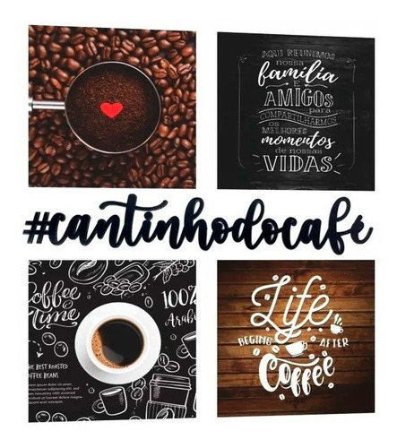 Imagem 2 de 2 de Bandeja Grande Cafeteira Quadros Café Frase Decorativa