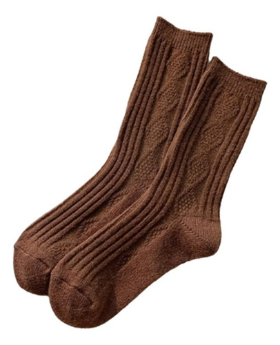 1 Par Calcetines Suaves A Media Pantorrilla Para Mujer