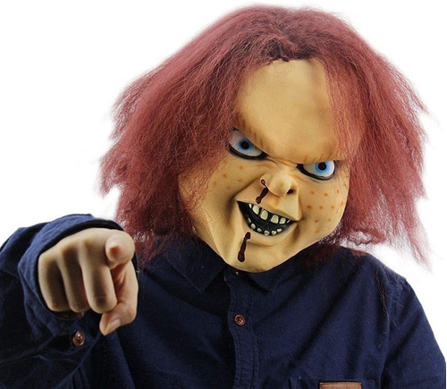 Scary Horror Childs Play Chucky Costume Latex Mask Hall...