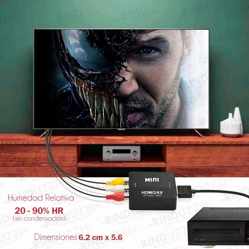 Conversor Hdmi A Rca Adaptador Tv Tubo Play Convertidor 1080