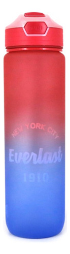 Botella Everlast Deportiva De Plastico 1 Litro Con Sorbete Fucsia