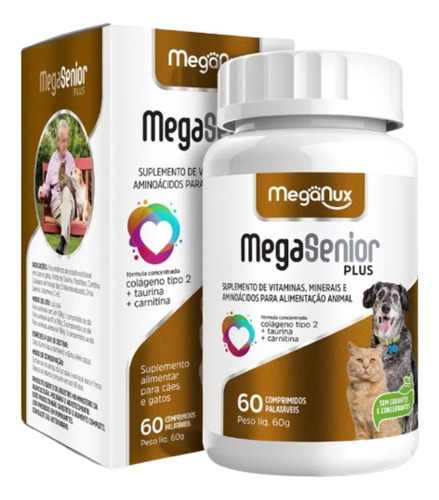 Suplemento Mega-senior Plus 30comp - Cães E Gatos