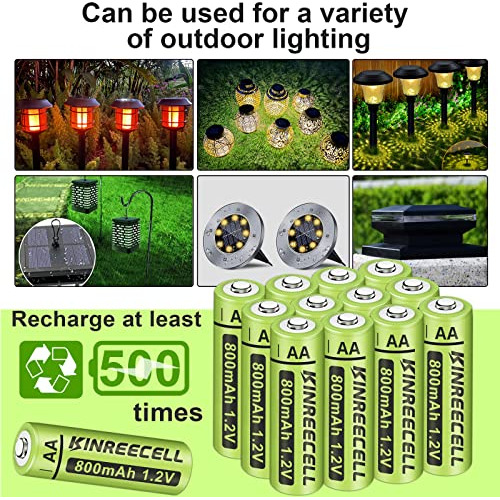Pilas Aa Recargables, Baterías Solares De Doble De Nim...