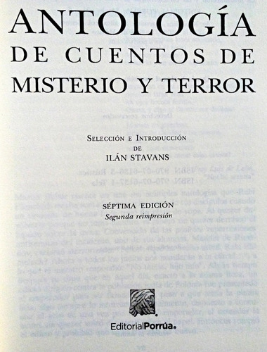 Cuentos De Misterio Y Terror - Ilán Stavans Recopilador (Usado)