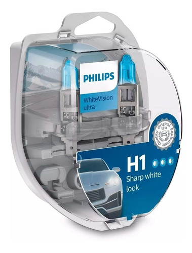 Lampara H1 Philips Whitevision Ultra 12v Kit X2 + 2 W5w T10