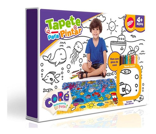 Tapete Infantil Para Pintar Lavável + Giz De Cera Toyster