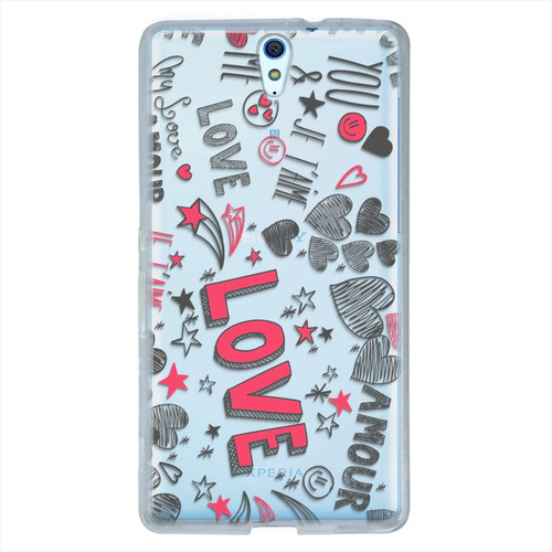 Funda Sony Xperia Antigolpes Corazones Love