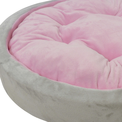 Cama Para Perros Redonda 40 Cm - Tela Piel Conejo Lavable