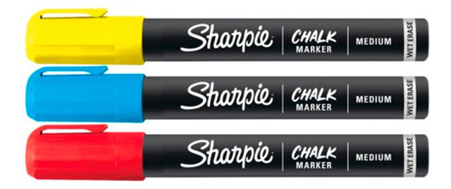 Imagen 2 de 8 de Marcadores De Tiza Sharpie Chalk X 3 P/ Pizarra Vidrio