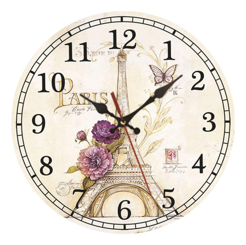Wv Reloj De Pared Redondo Decorativo De Madera Silencioso