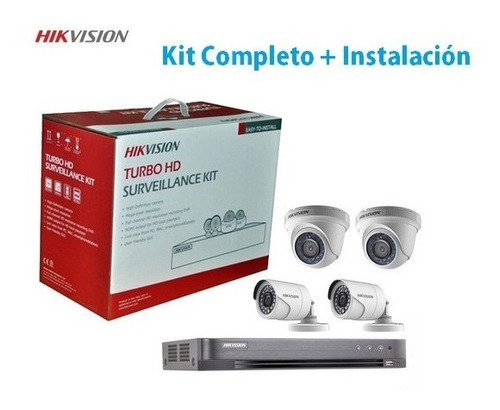 Kit De Seguridad Y Video Vigilancia Hikvision De 4 Cámaras
