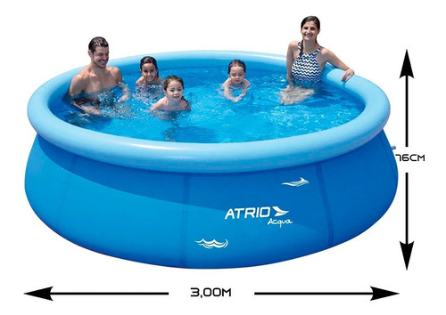 Piscina Inflável redonda Atrio ES305 de 3m x 76cm 4500L azul