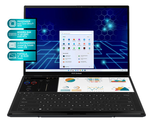 Laptop ASUS Zenbook Duo Intel Core Ultra 9 185H Intel Arc 32GB RAM 2TB OLED Touchscreen Windows 11 Home
