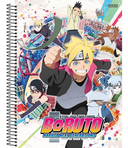 Caderno Espiral 1 Matéria Boruto Anime Naruto Universitário