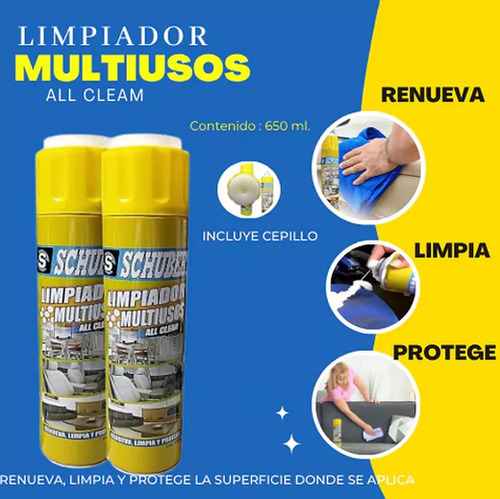 Espuma Limpiadora Multiuso Renovador Zapatillas Mueble 2 Uni