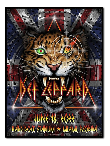 #1306 - Cuadro Decorativo Vintage - Def Leppard Poster Rock