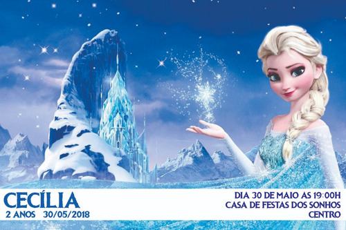 Imagem 3 de 3 de Convites Aniversário Personalizado - Frozen - 10x7 - 50 Un