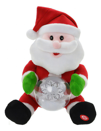 Papai Noel Boneco Natal Enfeite Pelúcia Globo De Neve