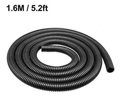 Tubo Corrugado Pp Tuberia Flexible Negro 0.472 in 1.6m