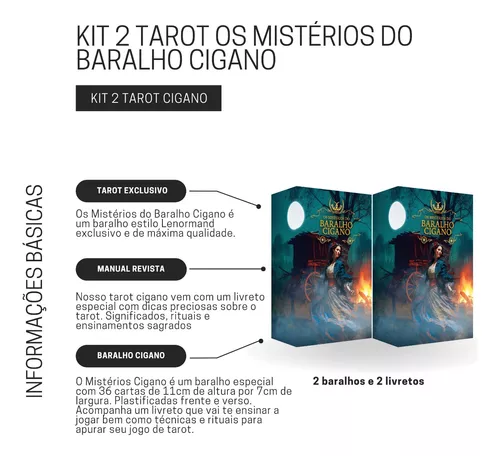 BARALHO MAGIA CIGANA - 36 CARTAS DECK TAROT E MANUAL COMPLETO