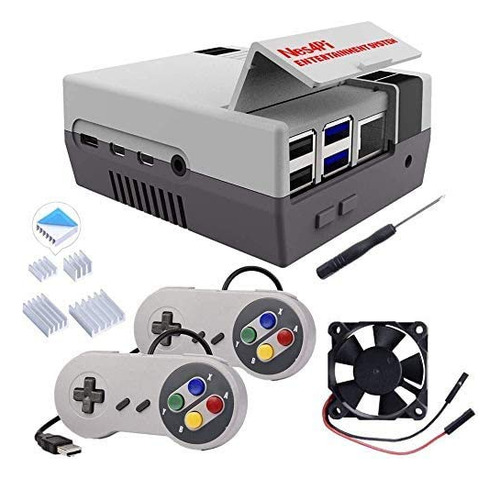 Funda Geeekpi Retro Gaming Nes4pi Para Raspberry Pi 4 Modelo