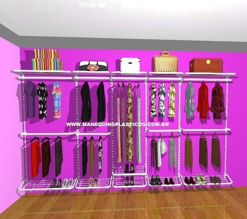 Closet Aramado Modular 360 Cm Lag X 200 Cm Altu X 40 Cm