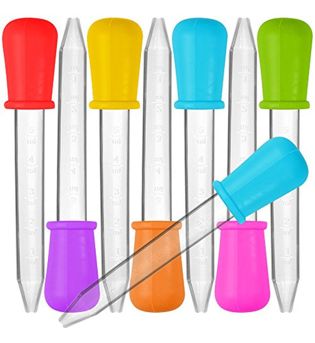8 Pcs Liquid Droppers,  Silicone And Plastic Pipettes T...
