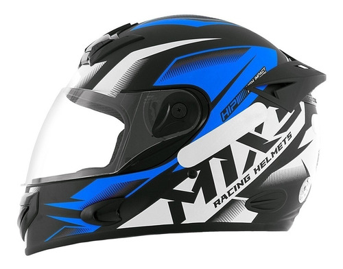 Capacete Para Moto Fechado Mixs Fokker Storm 2019  Cor Azul Tamanho do capacete 60