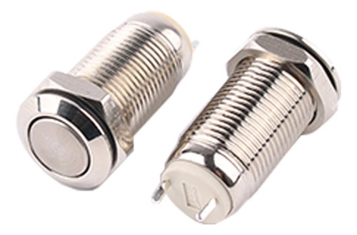 Push Boton Cabeza Plana Metalico Switch Momentaneo 10mm Ip65
