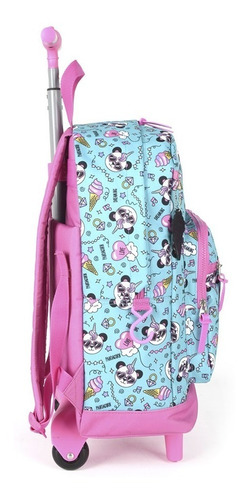 Imagem 3 de 10 de Kit Mochila Feminina Juvenil Panda Trolley Rodinhas G Up4you