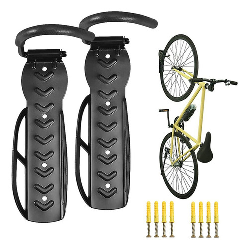 2x Suporte Parede Vertical Gancho Pendurar P/ Bicicleta Pro Cor Preto Joyfox