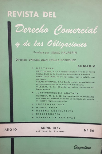 Revista Del Derecho Comercial Y De Las Obligaciones Nº 56