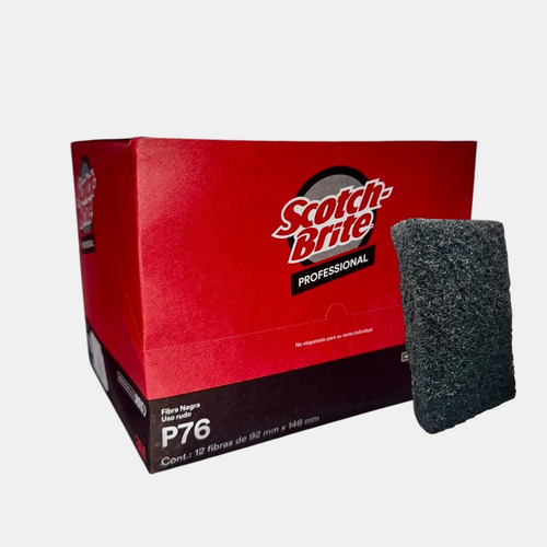Fibra Scotch Brite P76 Caja 12 Piezas Negro